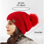 Winter Cozy Warm Pom Pom Dark Gray Beanie Soft Fleece Lined Slouchy Skiing NWT Photo 3