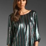 Ontwelfth Sequin Green/Bronze/Black Top Blouse Sz XS Green Photo 0