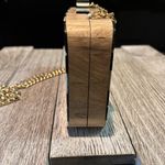 Black And White Chevron Print Crossbody wooden Box Bag With Chain Strap Black Photo 5