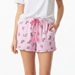 Jaclyn Smith  Pink striped dog print Women's pajama shorts size large Photo 0