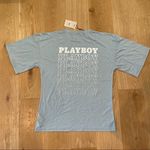 Missguided - Playboy Repeat Logo Pocket Tee in Blue Photo 2