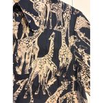 coreylynncalter womens xs short sleeve button down giraffe print black tan shirt Photo 3
