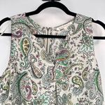 Daniel Rainn  Women Sleeveless Paisley Floral Colorful Chiffon Blouse Medium Whit Photo 1