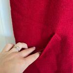 Vintage Tally Ho women’s vest 100% wool faux fur collar zip red fashion Size M Photo 2