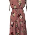 Xhilaration NWT Blush Rose Pink Floral Faux Wrap Midi Dress Photo 1