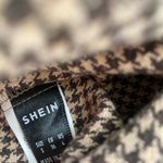 brown black and white houndstooth gingham print mini skirt Photo 8