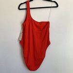 Good American NWT  Always Fits Shoulder One-Piece Swimsuit in Bright Poppy Photo 2