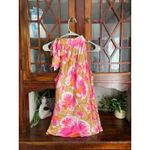 Cache Silk Floral Halter Neck Top Women's Size M Pink Orange Orchid Photo 1