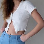 Tic Toc White Lettuce Hem Top Photo 2