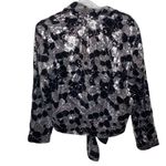 Chico's black and silver sequined front tie overshirt size M Photo 21