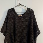 gorgeous dark navy blue knitted sweater/ poncho size S Photo 1