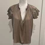 Evereve NWT  Lydia Flutter Sleeve Satin Blouse Sz M Photo 2