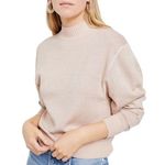 Free People  - NWT Women's Starry Night Shimmer Metallic Sweater Cream Puff Sz L Photo 0