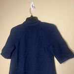 Eileen Fisher Organic Cotton Linen Knit Short Sleeve Open Cardigan XS Indigo Photo 6