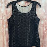 J.Crew  Leslie Black Eyelet Crochet Lace Dressy Tank Top Photo 1