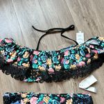 Time & Tru Elevated Victorian Floral Off the Shoulder Swimsuit Set NWT Photo 4