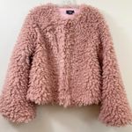 VICI Faux Fur Shag Mauve Pink Crop Bell Sleeve Jacket Photo 4