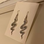 Silver Snake Earrings Photo 3