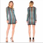 NBD  X Revolve Weylyn Striped Open Crochet Knit Baja Bodycon Long Sleeve Dress Photo 1