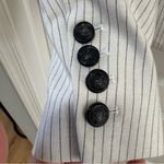 Elie Tahari Elie. by Tahari Pinstripe Blazer NWT size Small Ivory/Black Short Single Button Photo 2