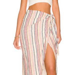 Free People  Aubrey Sarong Skirt Striped‎ Printed Wrap Tie Cotton Midi size 10 Photo 0