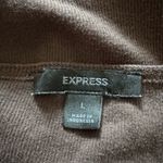 EXPRESS Brown Rhinestone Hemline Ribbed Long Sleeve Shirt Photo 1