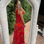 Beautiful Retro Maxi Dress Red Size M Photo 3