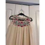 Altar'd State  Cream Embroidered Floral Tunic Dress Boho Swiss Dot Sleeveless Photo 3