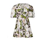 Maje  Rafleur Green Floral Puff Sleeve 70s Mini Dress Size L Photo 6