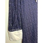 Riley & Rae Dress Medium Navy Lace with White Collar Cottagecore Preppy Photo 3