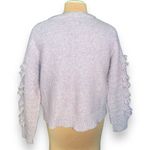 Madewell Fringe Sleeve Pullover Sweater Loose Knit Pastel Lavender Drop Shoulder Photo 2