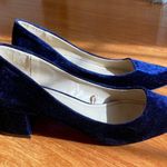 ZARA Velvet Blue Block Heel Shoes Photo 0