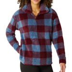 Eddie Bauer Eddie‎ Bauer Pullover Jacket Plaid Faux Fur Fleece Size Small Sweatshirt Women Photo 0