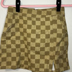 Le lis  Checkered Tan Mini Skirt Photo 0