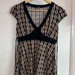 I.N. San Francisco  Y2K Tie Back Top. Size: Small. Black Geometric print. Photo 0