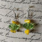 *5/$25 sale* Yellow stone & green crystal earrings Photo 0