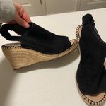 Charles David Charles women’s Black suede peep toe woven wedges “Nadja” — size 7.5 Photo 5