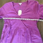 Time and Tru 100% Cotton Purple Long Sleeve Faux Wrap Dress Women’s Size Medium Photo 6