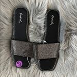 Qupid NWOT  Women’s Black Slide Sandals with Rhinestones sz 6.5 Photo 1