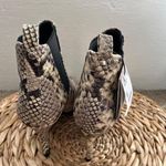 ZARA NWT Brown black Snake Print pull tab stretch Pointed Toe Booties Size 35 Photo 3