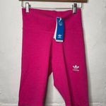 Adidas NEW  Womens Small Pink Ribbed Bike Shorts Photo 0