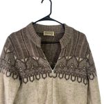 Ashburton‎ Ltd New Zealand Women's Size Large 100% Pure Wool Knit Sweater Tan Photo 1