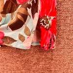 Denim And Co Womens Pullup Pants‎ Size XL Beach Sea Floral Print Cotton Wide Leg Red Photo 4