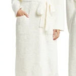 Barefoot Dreams Robe Womens Small Cream CozyChic Plush Spa Bathrobe Photo 0