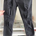 Guess Sexy Curve Bejeweled Distressed Black Jeans Size 30 Destroyed Knee Grunge Photo 5