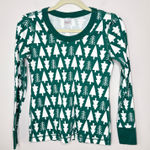 Hanna Andersson Organic Cotton Christmas Tree Pajama Top Green White Size S Photo 0