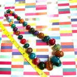 Lucas Lamenth LUC Multicolor Dyed Agate Statement Necklace with Sterling Clasp Photo 9