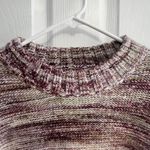 Old Navy Chunky Knit Mock Neck Sweater Marled Burgundy Cream Oversized Cozy Medium Photo 6