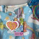 NWT Shein X Care Bears Multicolor Puff Sleeve Graphic Organza Dress Blue Photo 3
