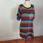 Sonia Rykiel Rainbow Striped Jeweled Floral Dress Pink Size 16 Photo 1